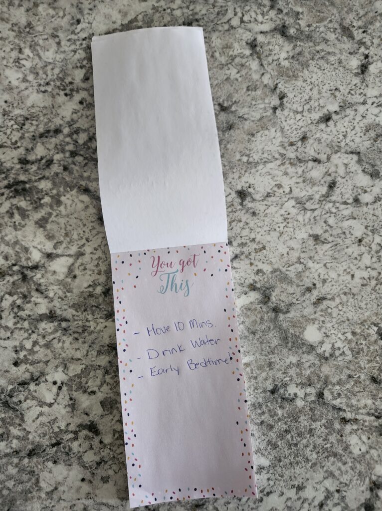 Checklist of small sustainable goals to reach each day